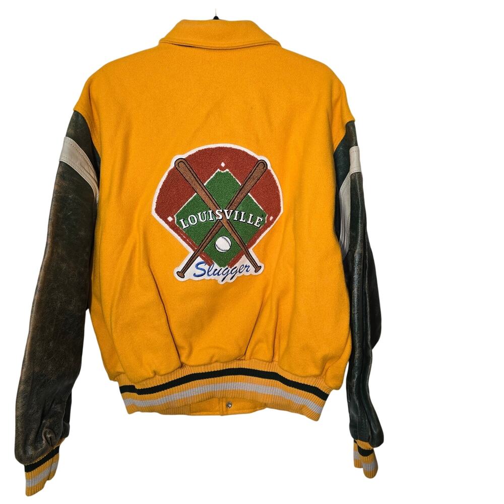 NWT Rare Vintage 90s Louisville Slugger Wool Leather Bomber Letterman Jacket